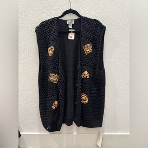 Koret Black Vest with Gold Accents